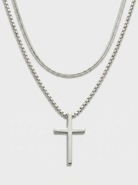 Cross Pendant & Necklace Duo