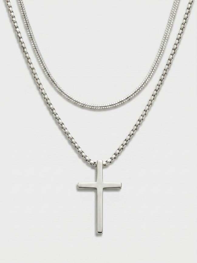 Cross Pendant & Necklace Duo