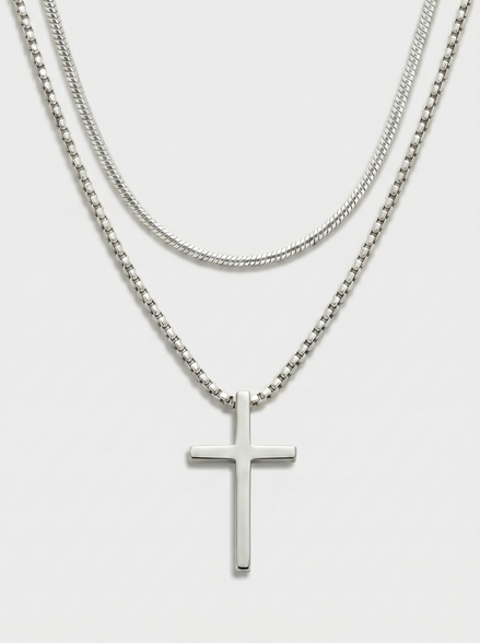 Cross Pendant & Necklace Duo