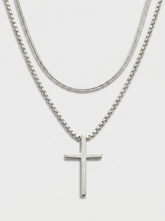 Cross Pendant & Necklace Duo