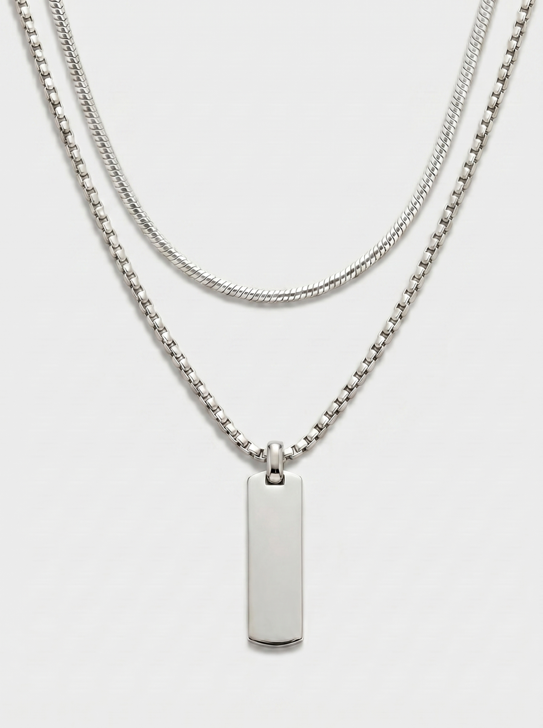 Flat Pendant & Necklace Duo