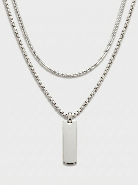 Flat Pendant & Necklace Duo