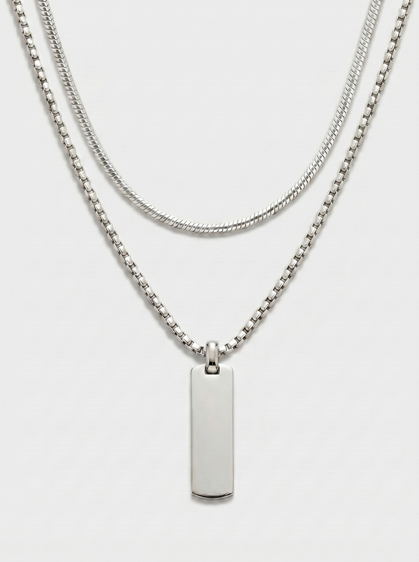Flat Pendant & Necklace Duo