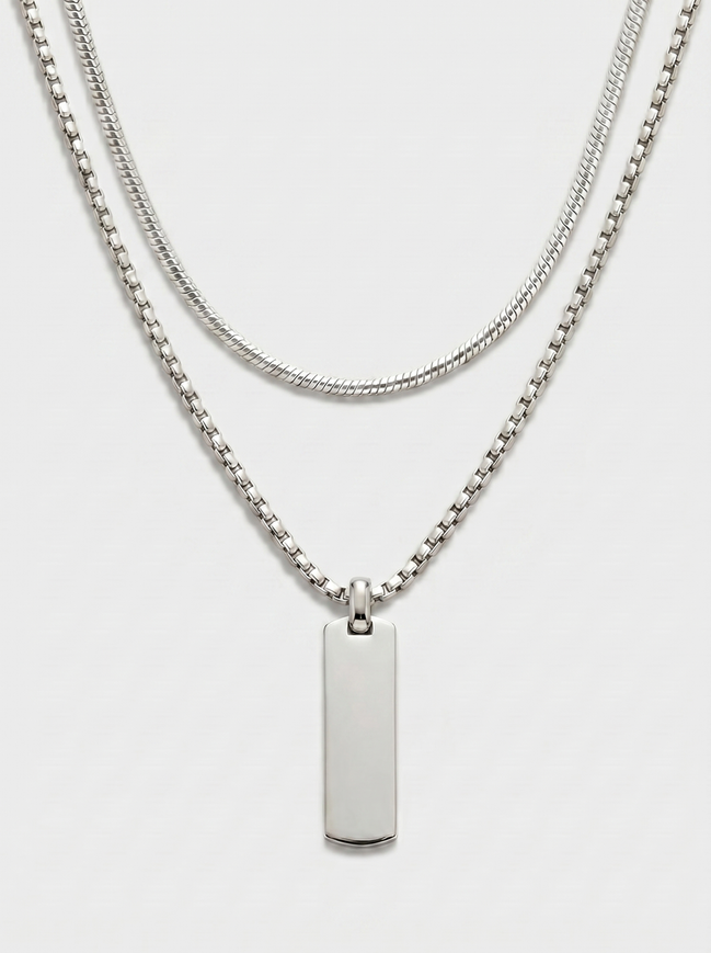 Flat Pendant & Necklace Duo