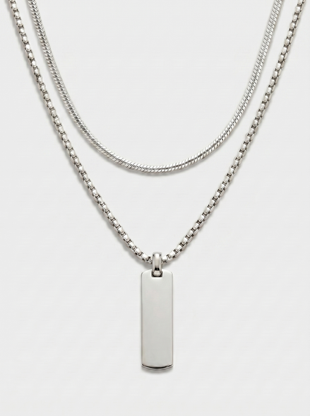 Flat Pendant & Necklace Duo
