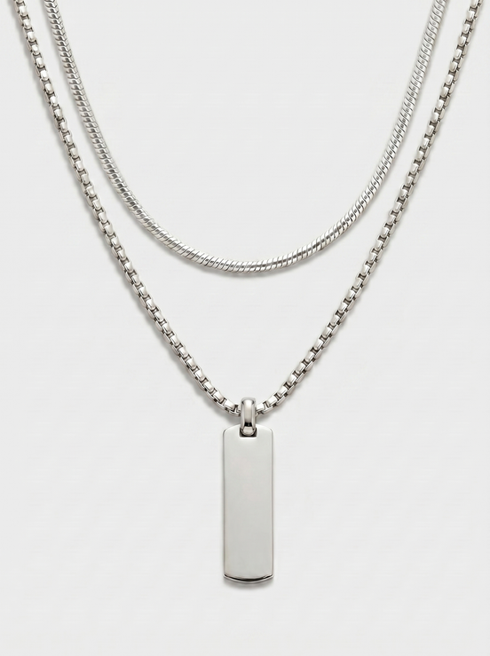 Flat Pendant & Necklace Duo