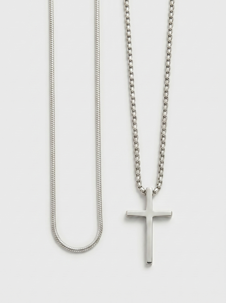 Cross Pendant & Necklace Duo