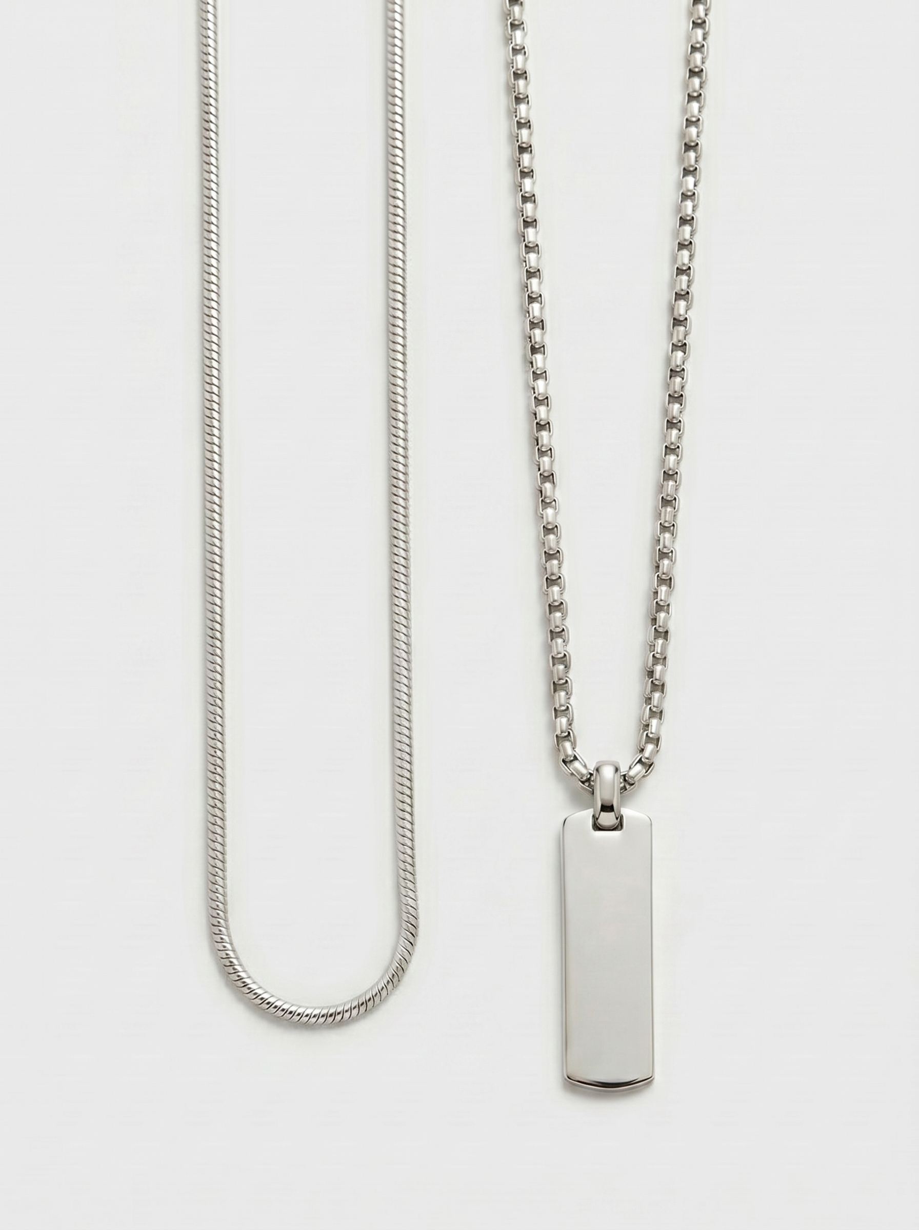 Flat Pendant & Necklace Duo