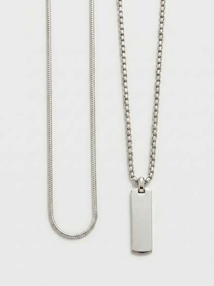 Flat Pendant & Necklace Duo
