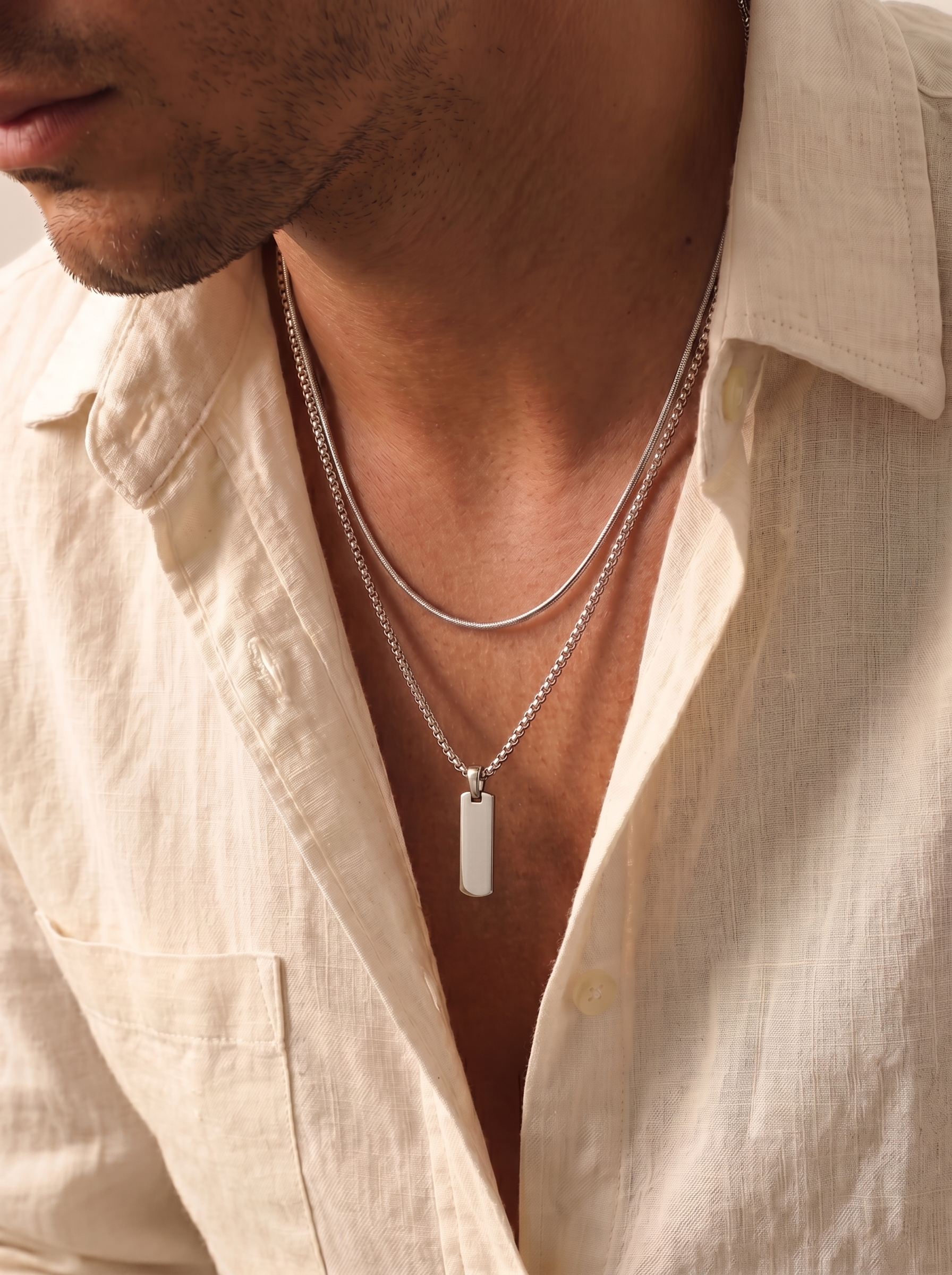 Flat Pendant & Necklace Duo