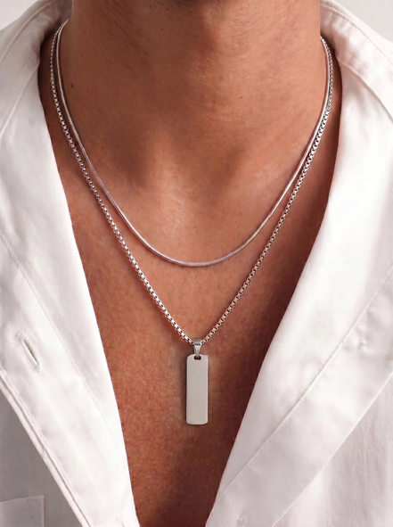 Flat Pendant & Necklace Duo