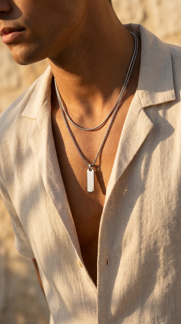 Flat Pendant & Necklace Duo
